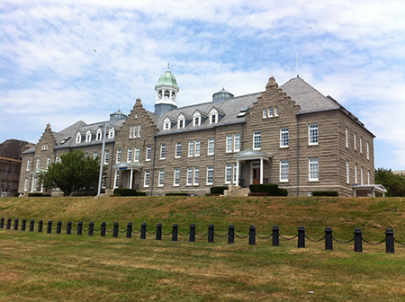 Luce Hall, Building 1, Luce Avenue, Naval Station Newport, Rhode Island. Photograph taken 14 July 2012.